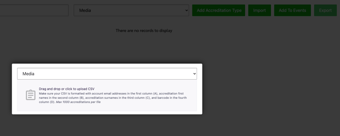 Accreditation Import list