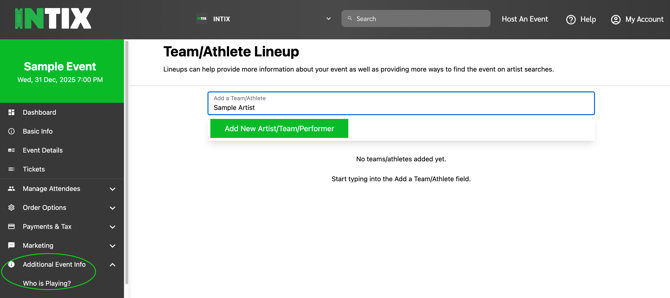 Add New ArtistPerformer