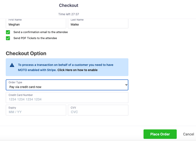 Comp checkout option