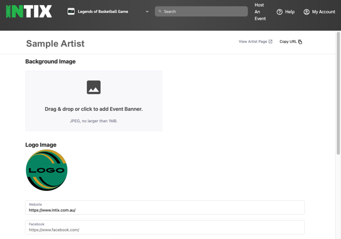 Create Artist Page