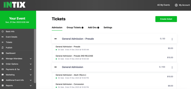 Create Ticket