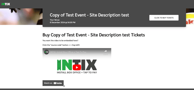 Embed video in Event Details_front end