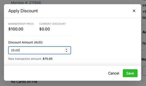 Member record apply discount