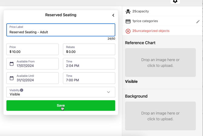 Seat Maps - first price category