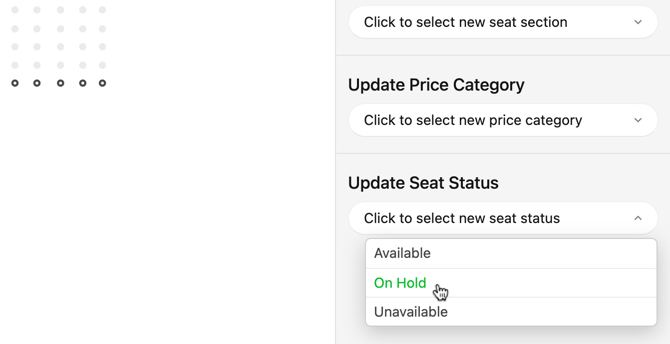 Seat Maps - update seat status ON HOLD