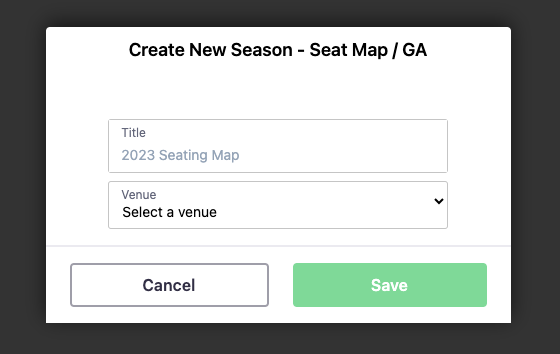 Seat Map Create New Season