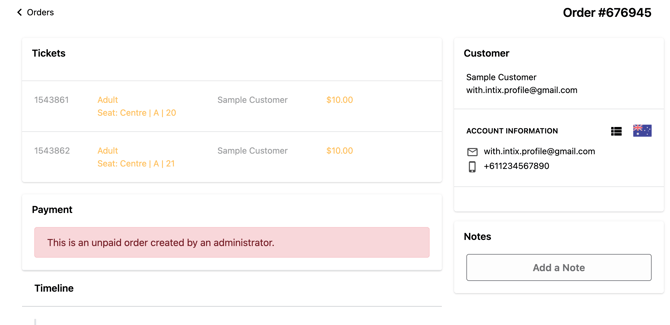 Unpaide order view
