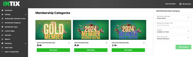 Your Membership Categories