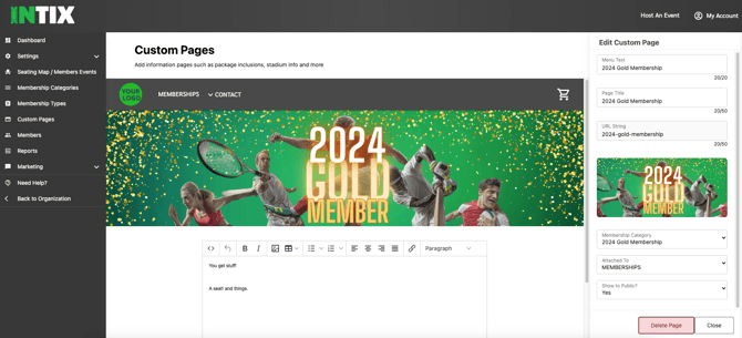 Your Org Membership Custom Page build