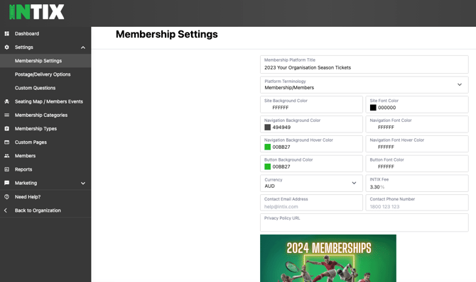 Your Org Membership Settings