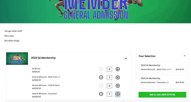 Your Org Membership Types Front End