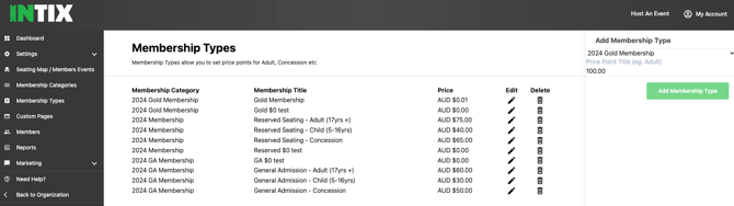 Your Org Membership Types