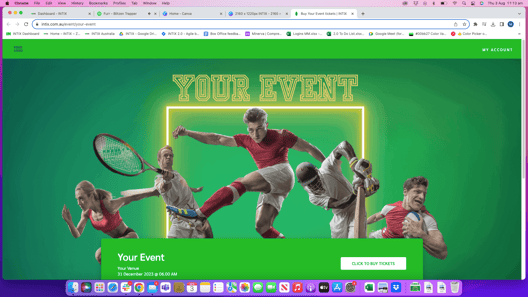 Your event example large screen