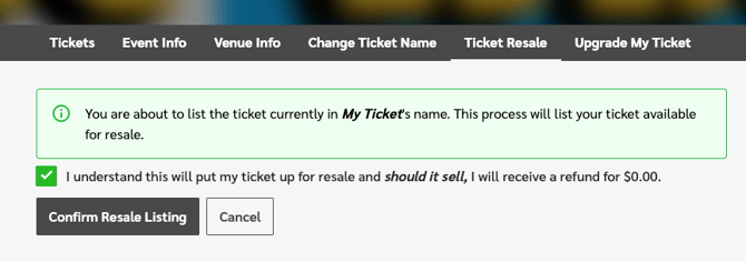 resale confirm 